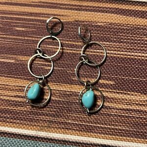 Beautiful new turquoise and silver earrings. 2 inches length approximately.